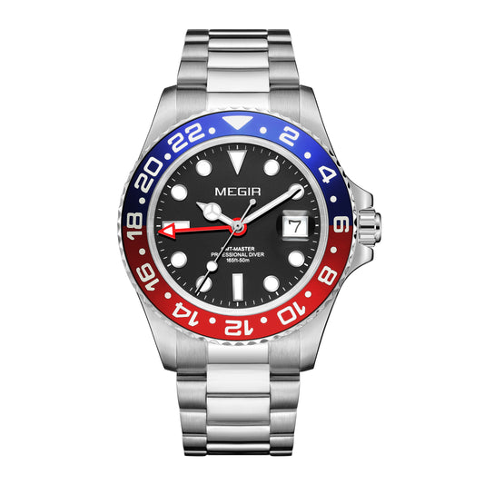 Megir Ceramic GMT Sapphire Red/Blue